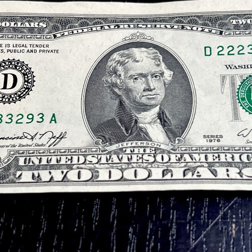 1976 US $2 Bill with Offset Border US $2.00 Bicentennial Lower Thin Border Error - Picture 7 of 23