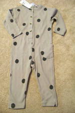NWT Zara One Piece Romper Size 2 3 Years  Taupe Polka Dots 