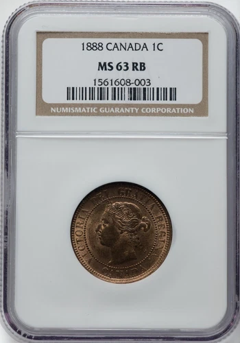 Canada - 1888 - Victoria - Large Cent - NGC MS63RB - LOOKS FAR BETTER!