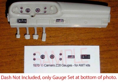 1970 1/2 CAMARO Z28 GAUGE FACES for 1/25 scale AMT KITS PLEASE READ DESCRIPTION