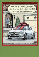 Keep the Bow Funny  Humorous Nobleworks Christmas Card