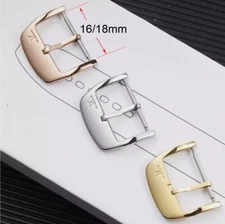 16/18mm Pin Clasp For Jaeger LeCoultre Buckle Watchbands Bracelets Strap Silver 