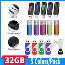 5PCS 32GB Swivel Rotating Memory Stick USB 2.0 USB Flash Pen Drive Thumb U Disks