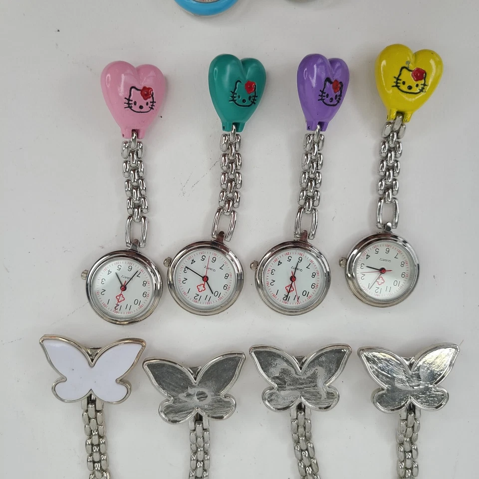 Hello Kitty Butterfly Red Cross Nurse Doctor Fob Brooch Quartz Watch NOT WORKING - Image 4 of 4