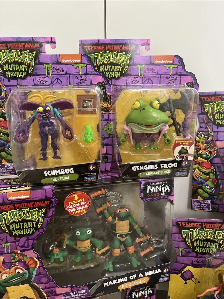 大量 忍者神龟 Mutant Mayhem 可动人偶 10 件装 全新!! — 第 3/4 张图片