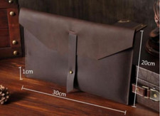 file Folder pocket cow Leather laptop bag Briefcase notebook pouch brown 308