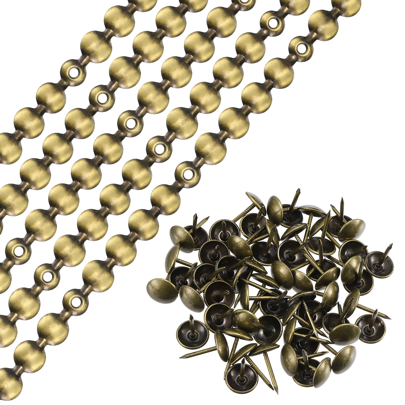 5Pcs 1Meter Glossy Upholstery Tacks Strips Trim Sofa Decorative Nails, Bronze