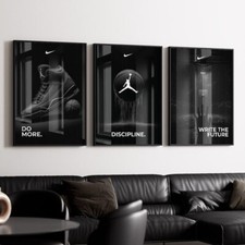 Set of 3 Nike "Write The Future" Art pieces canvas wall home decor Portrait Gift