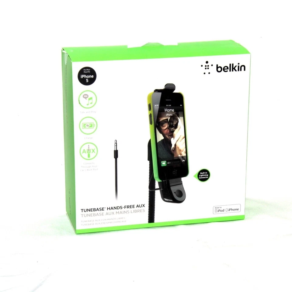 BELKIN TUNEBASE AUX LIGHTNING HANDSFREE ROTATABL FR IPHONE SE 5 5C 5S F8J037BT - Image 2 of 3