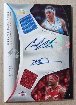 2006-07 SP Game Used LeBron James & Carmelo Anthony Auto Patch /15