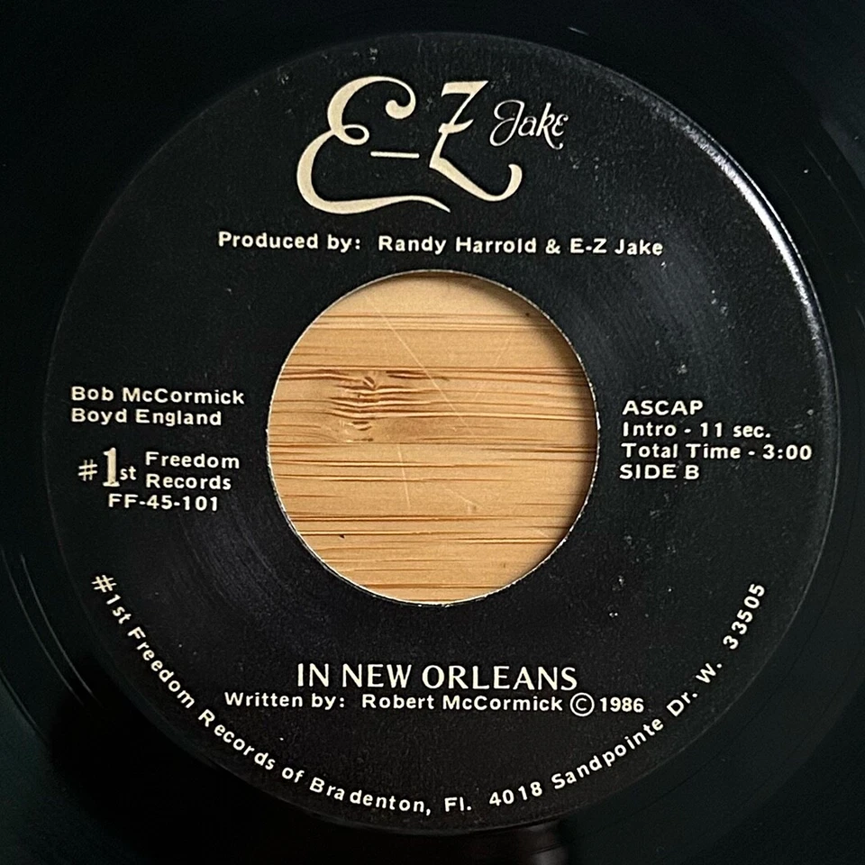 Private Country Pop 45, 1986, Florida, E-Z JAKE "Blackgold" "In New Orleans" mp3 - Image 2 of 2