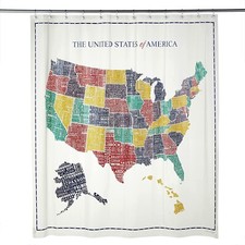 SKL Home United States Map Shower Curtain Multi Color 70" x 72"