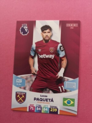Lucas Paqueta West Ham Carte Foot Panini Adrenalyn 2024 Premier League #342