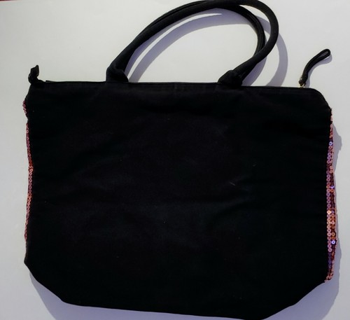 SEXY Victoria's Secret Sequins BLING BLACK FRIDAY Tote Bag Purse Shopper - Picture 7 of 9