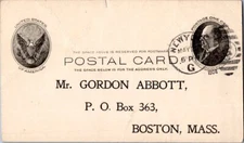 New York New York G 1904 G in duplex  1862-1947  Postal Card  Creases.