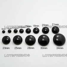 Black Resin Domed Mushroom Craft Sewing Shank Buttons 9-34mm Doll Diy 100pcs/lot