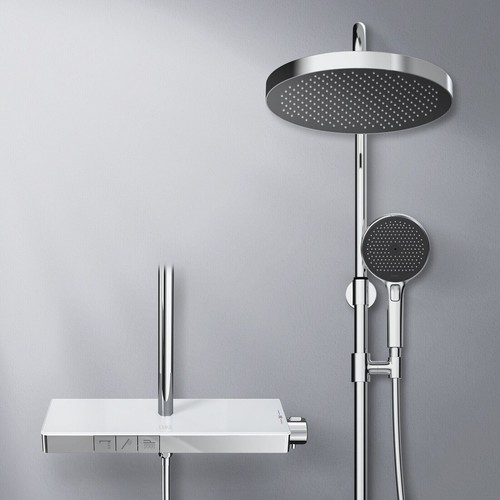 EMKE® Duschsystem Duschset Mit Thermostat Regendusche Rund Kopfbrause Dusche - Bild 1 von 24