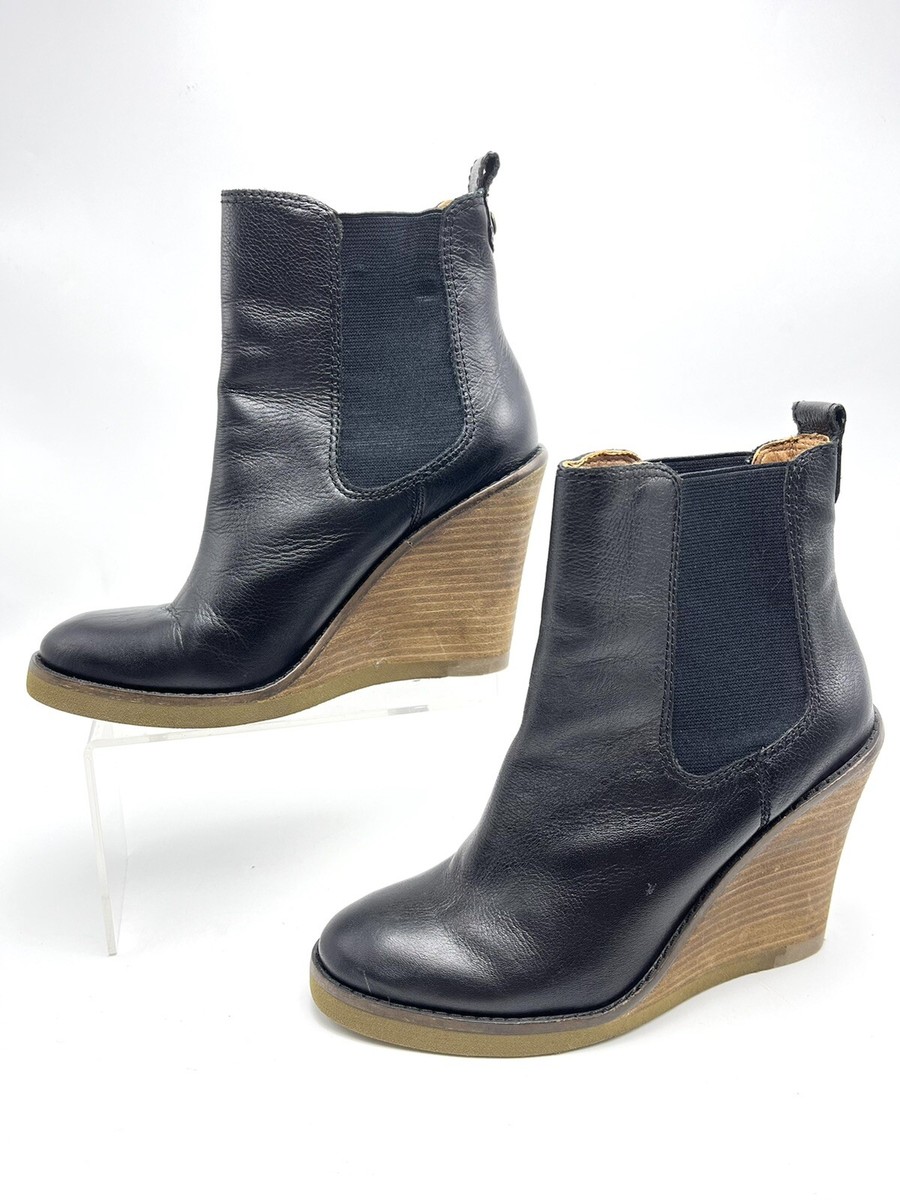Wedge Booties Lucky Black Suede Booties Ankle Boots Lucky Brand - Main Image