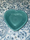 Fiesta Ware TURQUOISE   Small  Heart Bowl Candy Dish 6 inch  FLAWED
