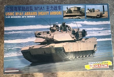 Shanghai Dragon 1:35 USMC M1A1 Abrams Heavy Armor Plastic Model Kit 3531