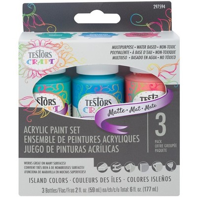 Testors Craft Acrylfarben Set 3/Pkg - Inselfarben matt - 297594