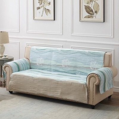 Greenland Home Maui Reversible Sofa Slipcover - Furniture Protector Multicol