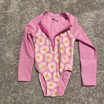 Epic Thread sz 3T Long Sleeve Swim Suit 1pc Pink Floral 