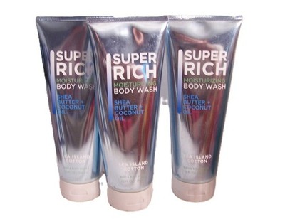 Bath & Body Works Sea Island Cotton Super Rich Moisturizing Body Wash 10 oz x3