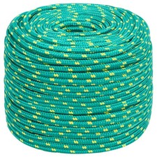 Boat Rope Green 10 mm 25 m Polypropylene Anchor Line Ship Braided Cord vidaXL