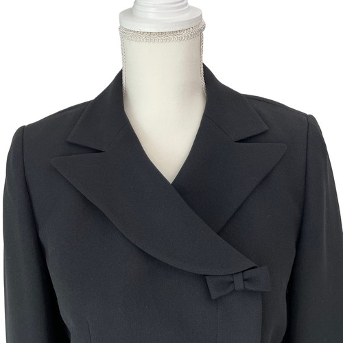 JACQUELINE FERRAR Black Blazer Size 6 Petite Career Formal Elegant Minimalist - Picture 5 of 9