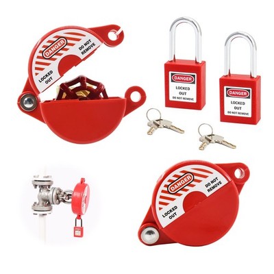 Gate Valve Lockout and Safety Padlock, 2Sets, Hose Bib Lock for Outdoor Faucet