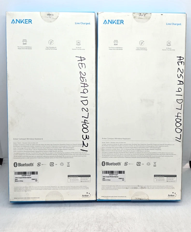 [LOT OF 2] Anker Y2640 Compact Wireless Keyboard Series 3 FAST FREE SHIPPING b - Image 3 of 4