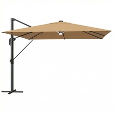 Image of Outsunny 3 x 3 m Garden Cantilever Parasol with Light, Cover, Overhanging