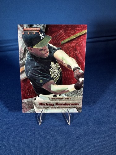 Rickey Henderson [Red Refractor] #4 1994 Bowman's Best card