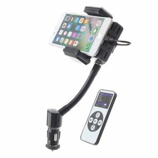 Car Mount FM Transmitter Charger Holder USB Port Rotating DC for Smart Phones