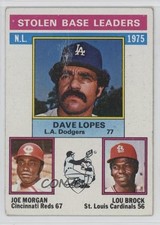 1976 Topps League Leaders Davey Lopes Dave Lou Brock Joe Morgan #197 HOF 0b3