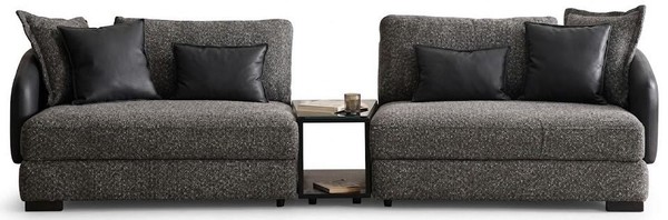 3-Sitzer Sofa Grau Wohnzimmer Stil Modern Bequem GeräUmig-image