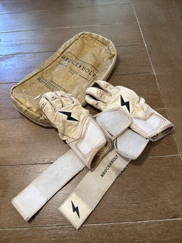 Bruce Bolt Premium Pro Wrap Long Cuff Batting Gloves Youth Large
