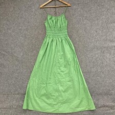 Faithfull The Brand Dress Womens 14 Apple Green Baia Maxi Organic Cotton 44629