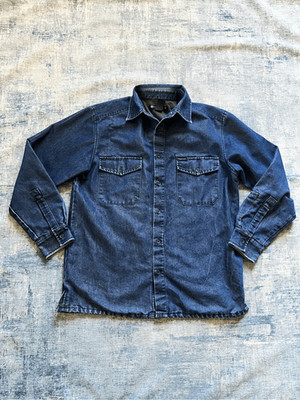 Reaction by Kenneth Cole Shiney Dark Blue Lightweight Trucker Jacket Men's Small