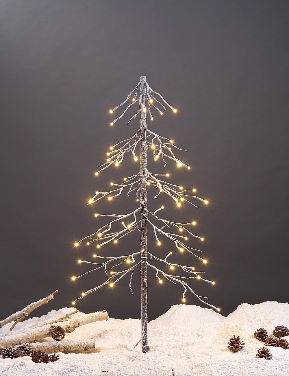 3 ft. Snowy Fir Tree, 72 Lights, for Indoor and Outdoor Use, Warm White, for ...