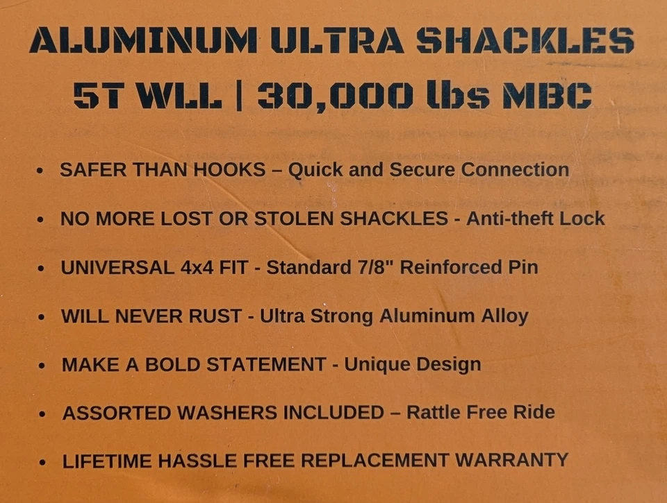 GearAmerica Aluminum Alloy Ultra Shackles | 30,000 LBS MBS (10,000 LBS WLL) - Image 4 of 4