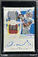 JAMESON WILLIAMS 2022 NATIONAL TREASURES NFL GEAR DUAL BALL PATCH AUTO 17/25 RC