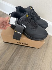 FitVille Men's Wide  Extra Wide Waterproof Non-Slip Outdoor Walking Shoes NEW