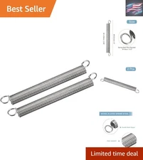 2Pcs 9/16 Inch x 6 Inch Dual Hook Tension Springs - Nickel-Plated, Durable Steel