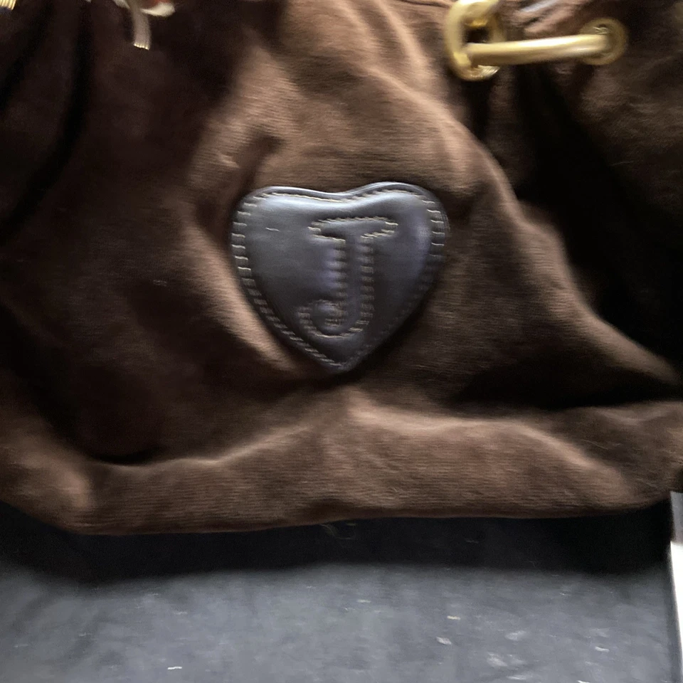 Raro Juicy Couture Velour Daydreamer "Érase una vez" Bolso Cartera Hobo Y2K Marrón Foto 4 de 4