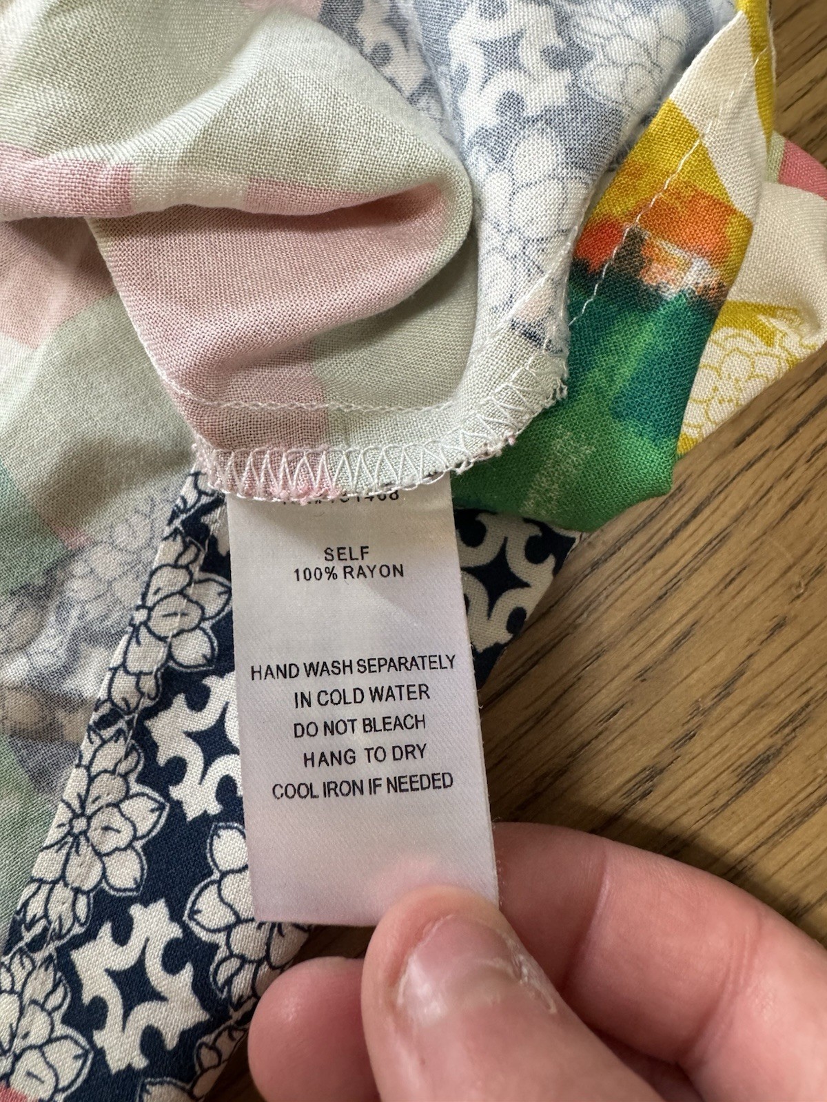 Fate Blouse Patchwork Print Size Small Rayon Long… - image 8