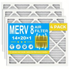 14x20x1 Pleated Air Filter MERV 8 For Home AC Furnace  HVAC -4 Pack