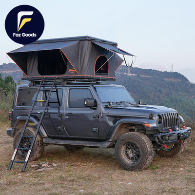 Alumnimun Rooftop Tent Hard Shell with Winter Insulation, Pop up 2 Person Roof 