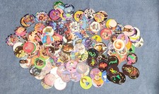 159 Vintage 90s Pogs Lot   Mixed Designs, Holo, Licensed  Generic Caps
